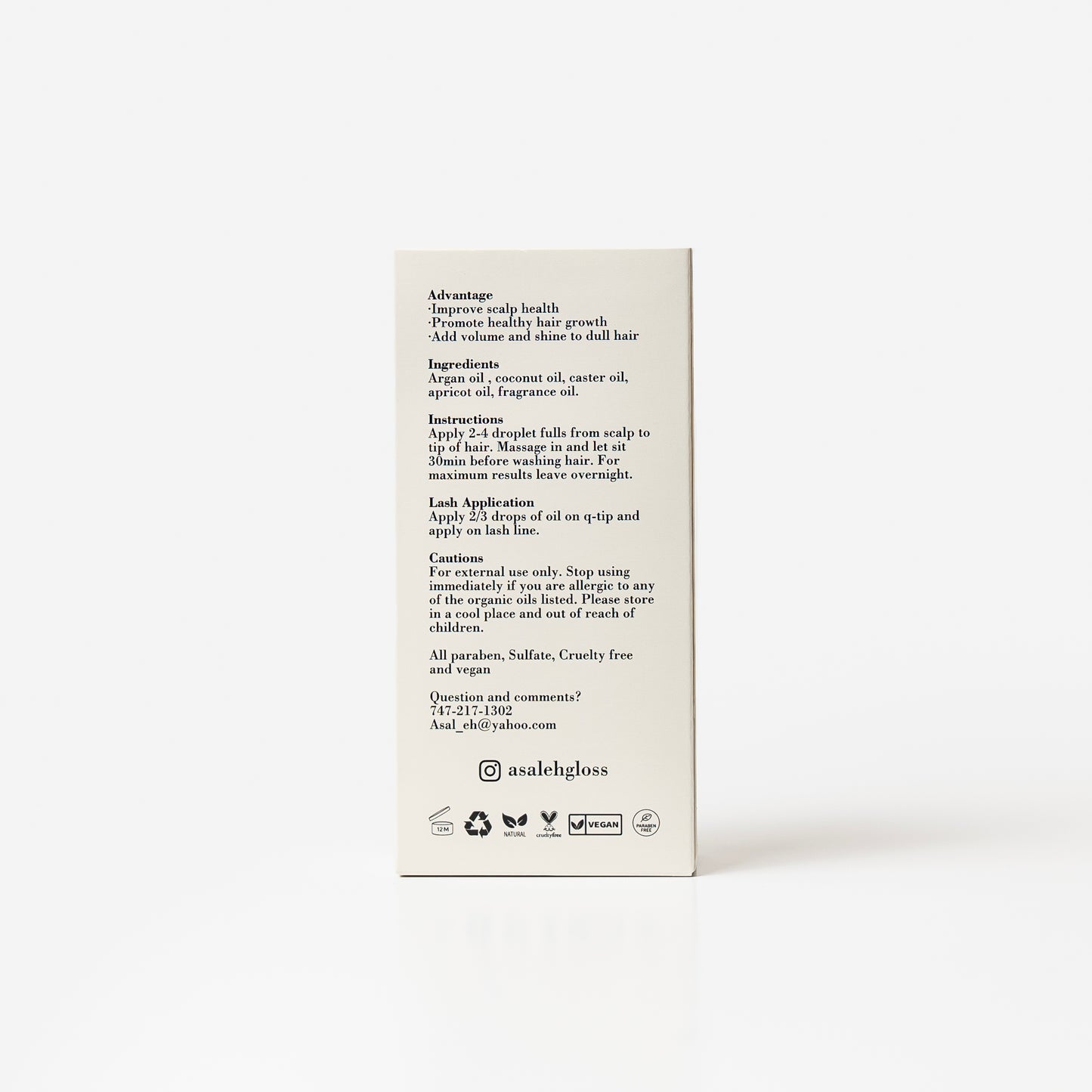 Asal’eh Gloss 100ml glass bottle